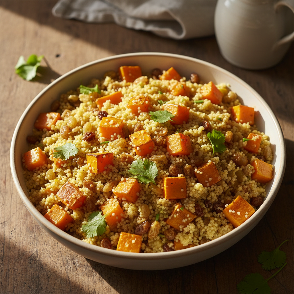 Couscous potimarron & raisins secs cannelle coriandre