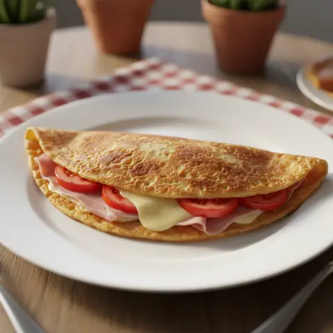 Crêpe salée jambon & fromage à la tomate
