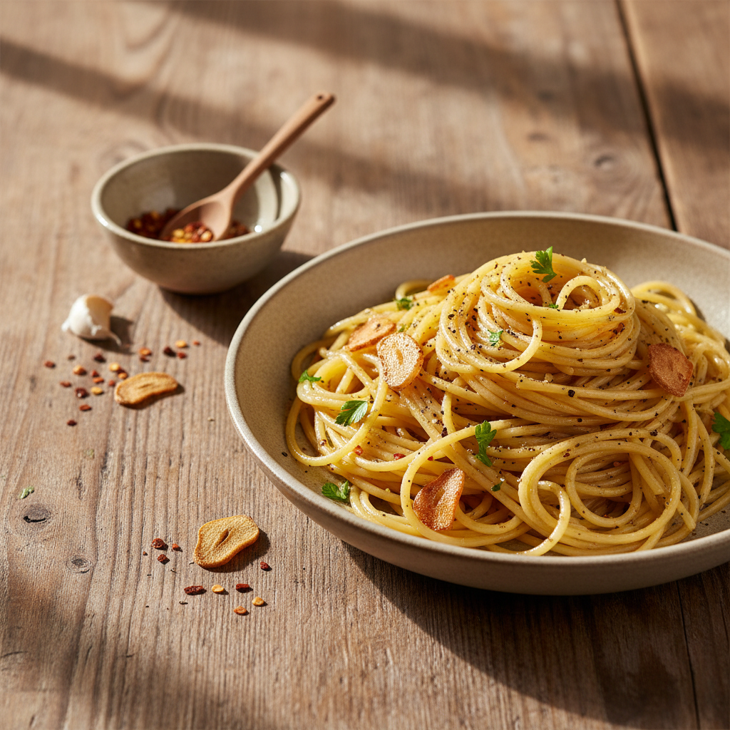 Spaghettis à l'Ail et l'Huile (Aglio e Olio)