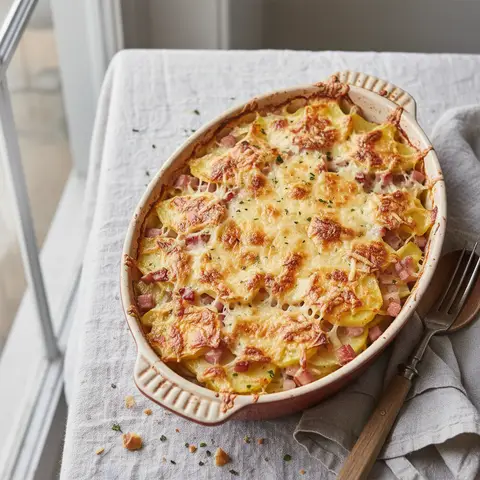 Potato, Ham, and Gruyère Gratin
