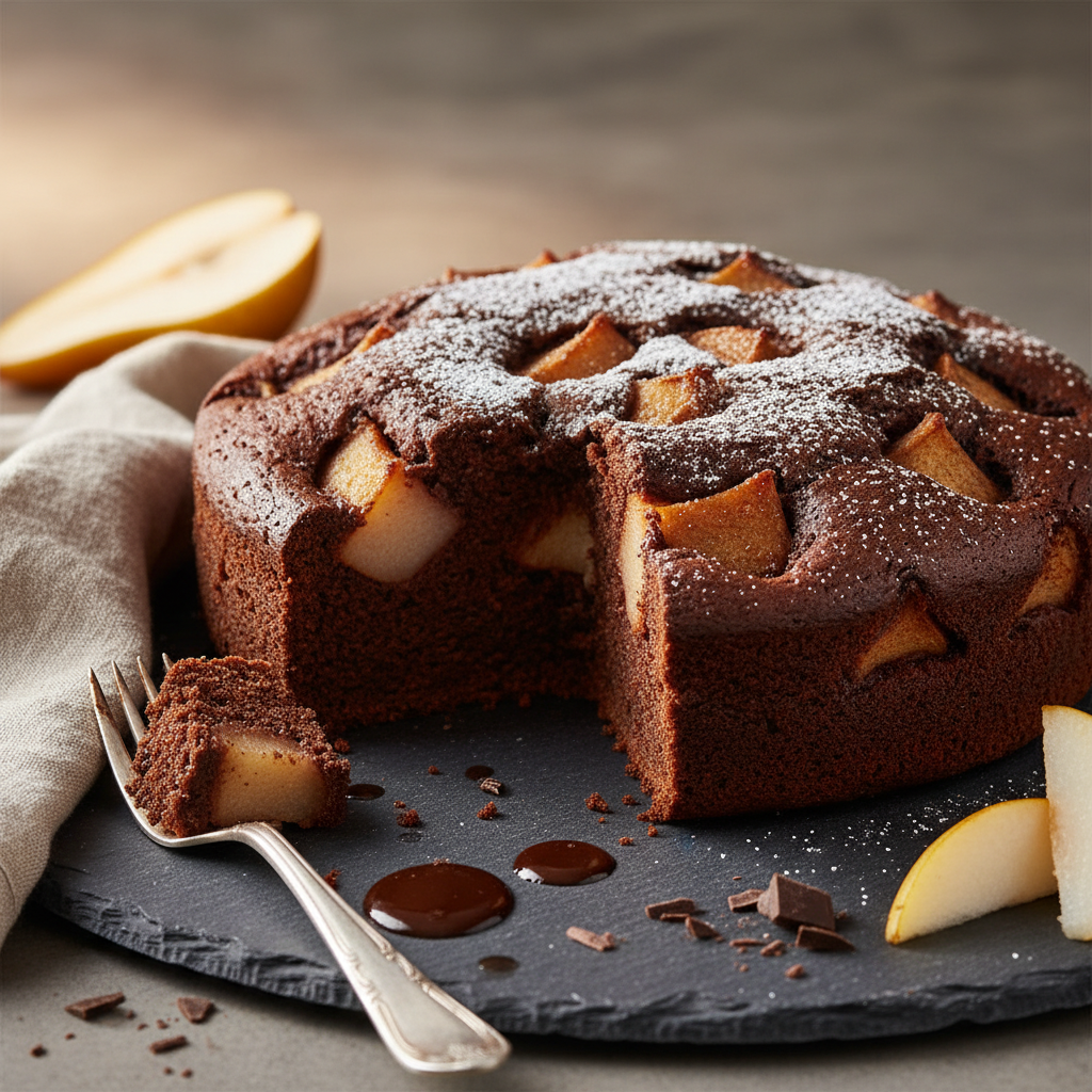 Gâteau au Chocolat et Poire Express