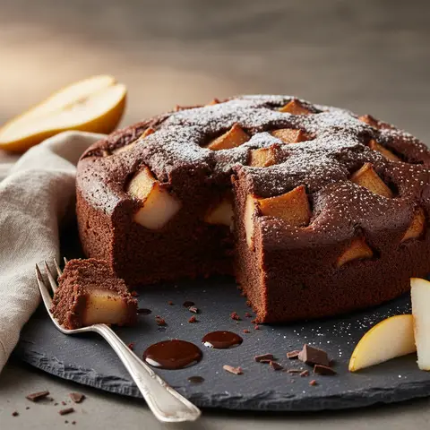 Quick Chocolate and Pear Cake