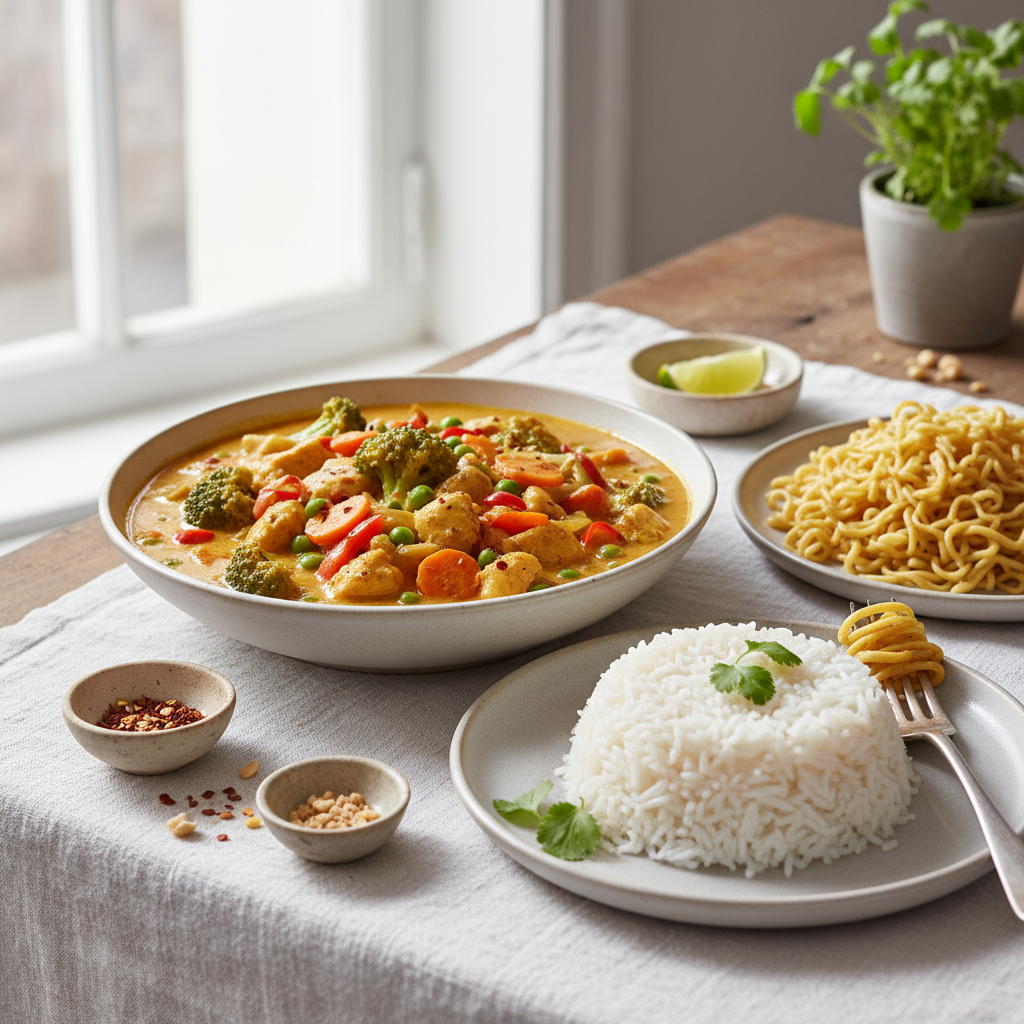 Curry Asiatique de Poulet et Légumes