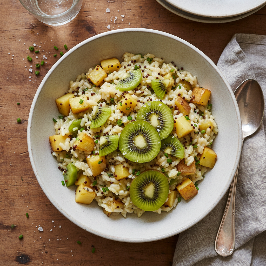 Risotto Français aux Pommes de Terre et Kiwis Aigres-Doux