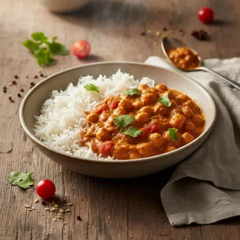 Rotes Kichererbsen-Kokosmilch-Curry