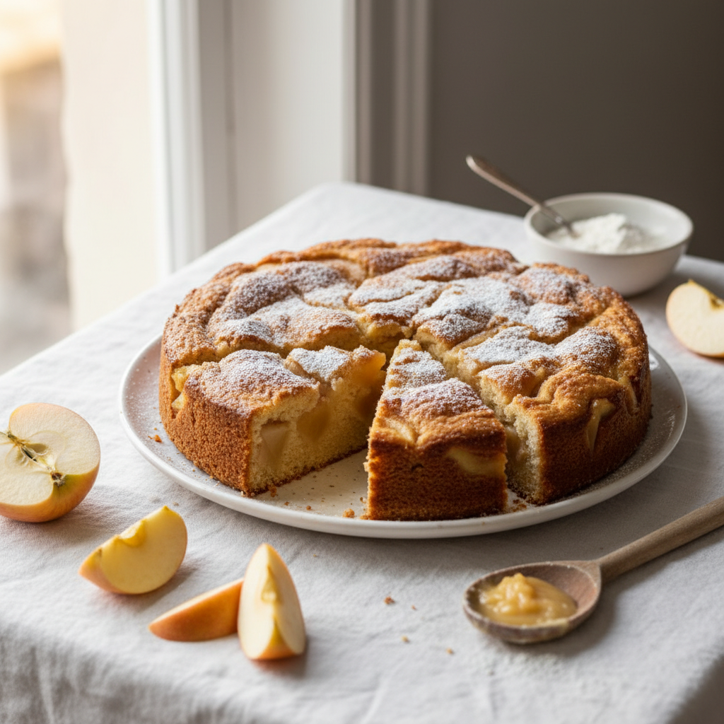 Gâteau Simple Pomme-Farine au Four