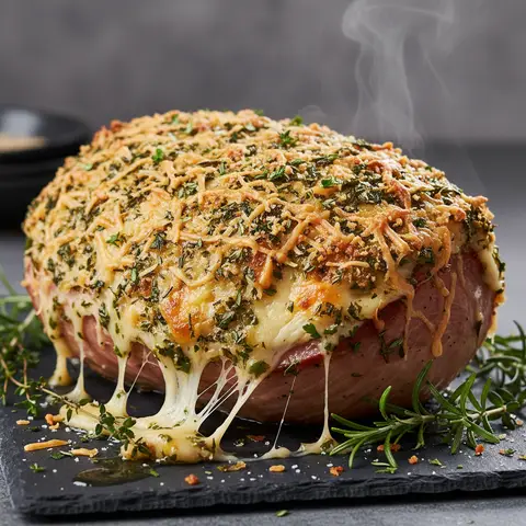 Crispy Herb-Roasted Ham with Cheese