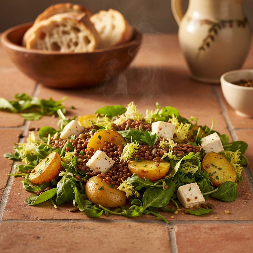 Salade composée lentilles et pommes de terre
