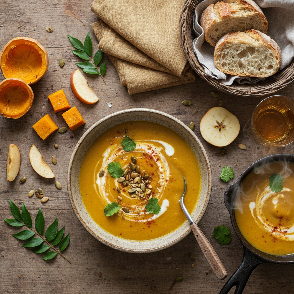 Soupe de Courge et Pomme au Curry