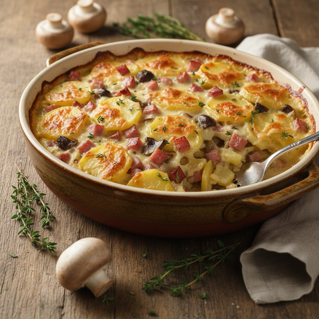 Gratin de pommes de terre et jambon