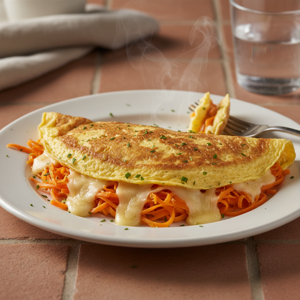 Omelette aux carottes et gruyère