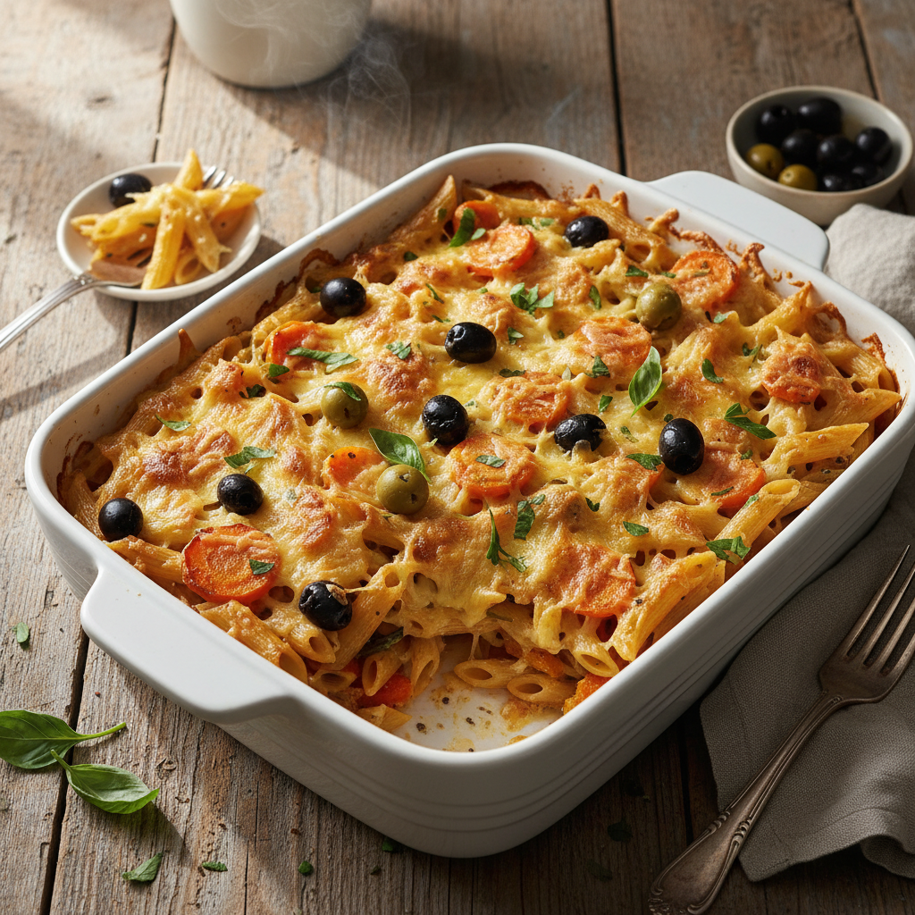 Penne aux Olives et Carottes