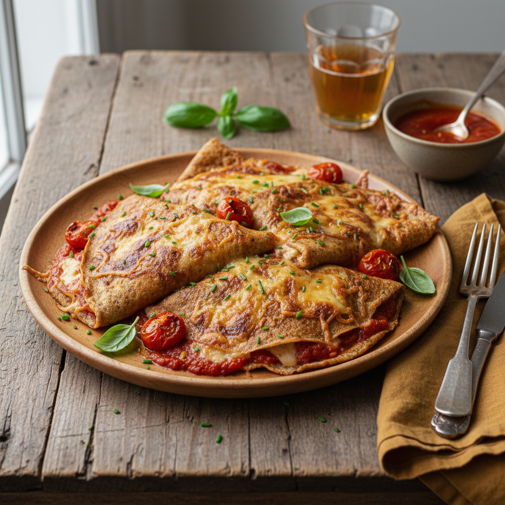 Crêpes Bretonnes Farcies aux Tomates et Comté