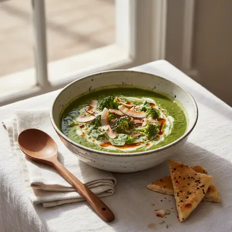Asian Broccoli Soup with Coconut Milk and Ginger