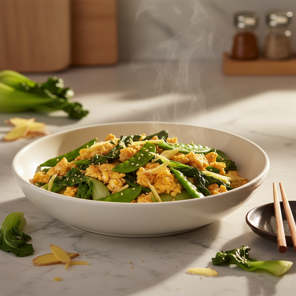 Œufs sautés aux légumes croquants façon chinoise