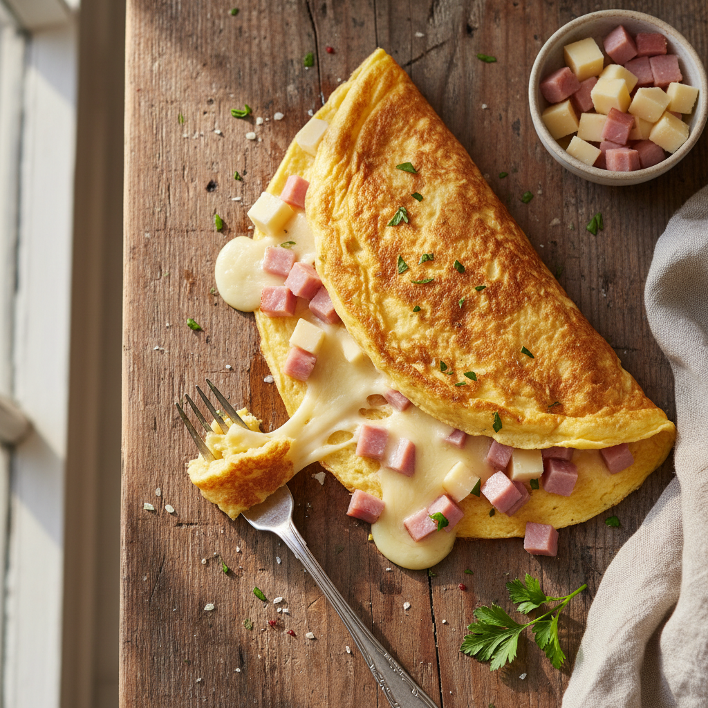Omelette au Gruyère et Jambon
