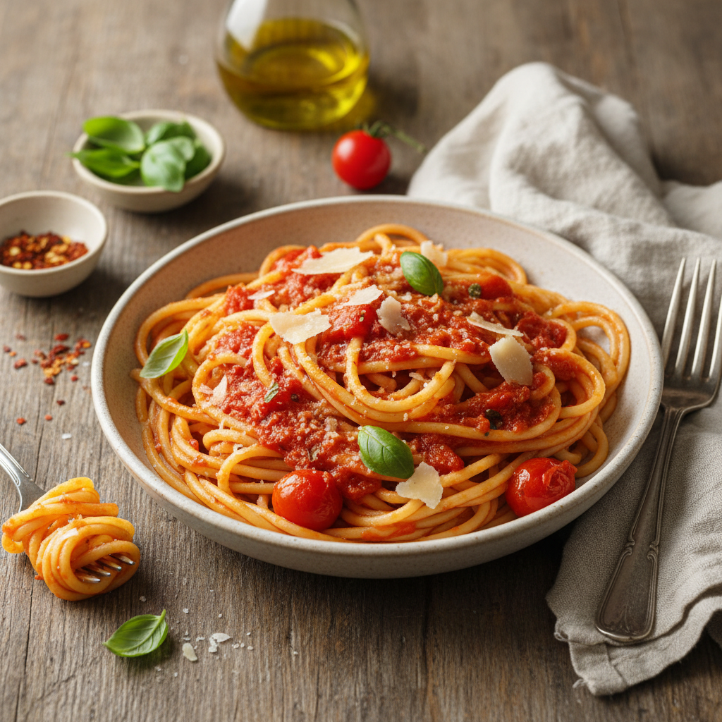 Pâtes Tomate Simple à l'Italienne