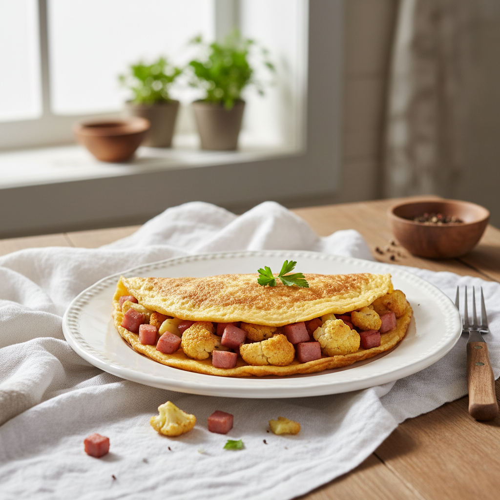 Omelette Jambon-Chou-Fleur