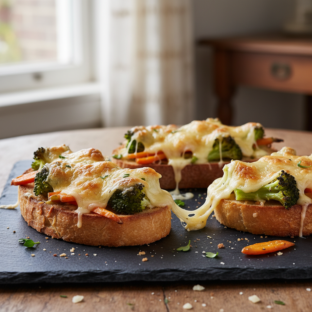 Tartines Gratinées au Gruyère et Légumes