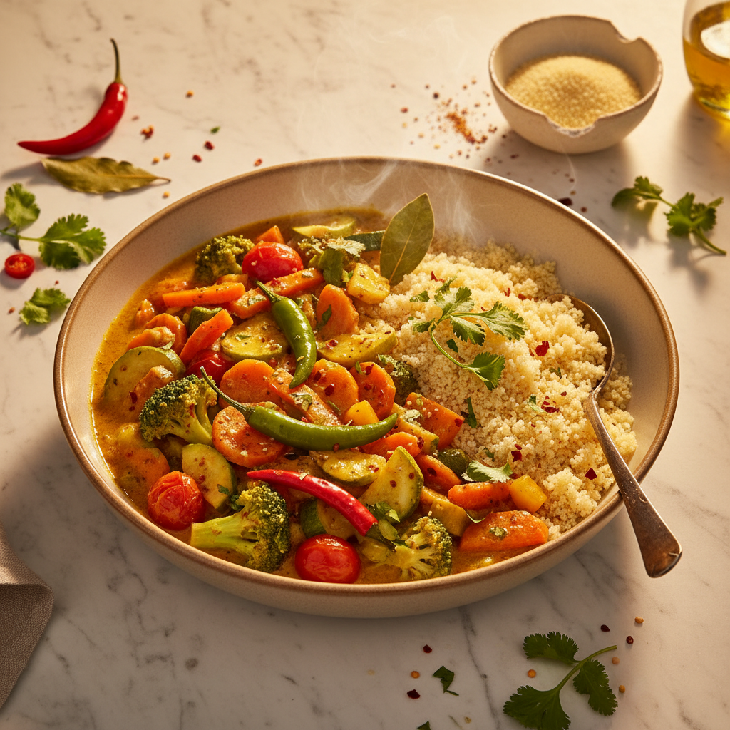 Curry Végétarien Rapide à la Semoule