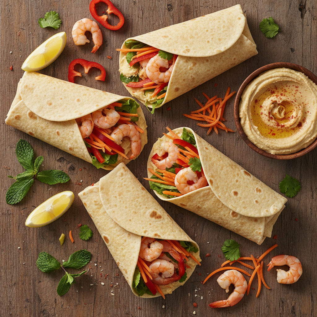 Wrap Méditerranéen aux Crevettes