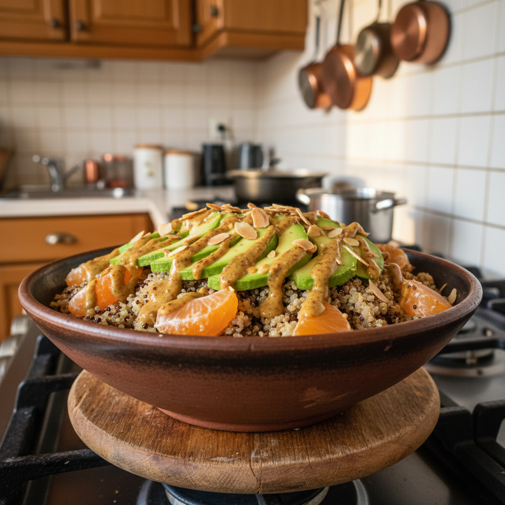 Bol Énergétique Quinoa-Avocat-Clémentine aux Flocons d'Avoine