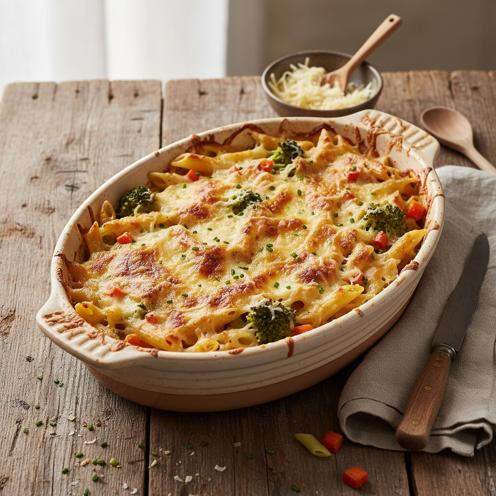 Gratin de pâtes au Gruyère