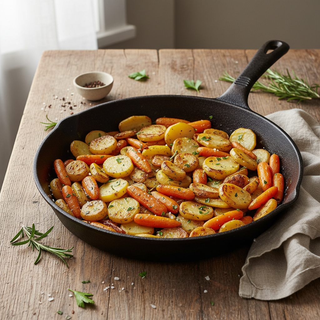 Poêlée de Carottes et Pommes de Terre Sautées