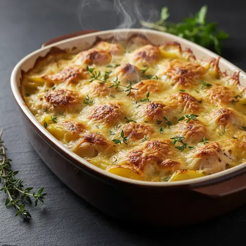 Chicken, Potato, and Cheese Gratin