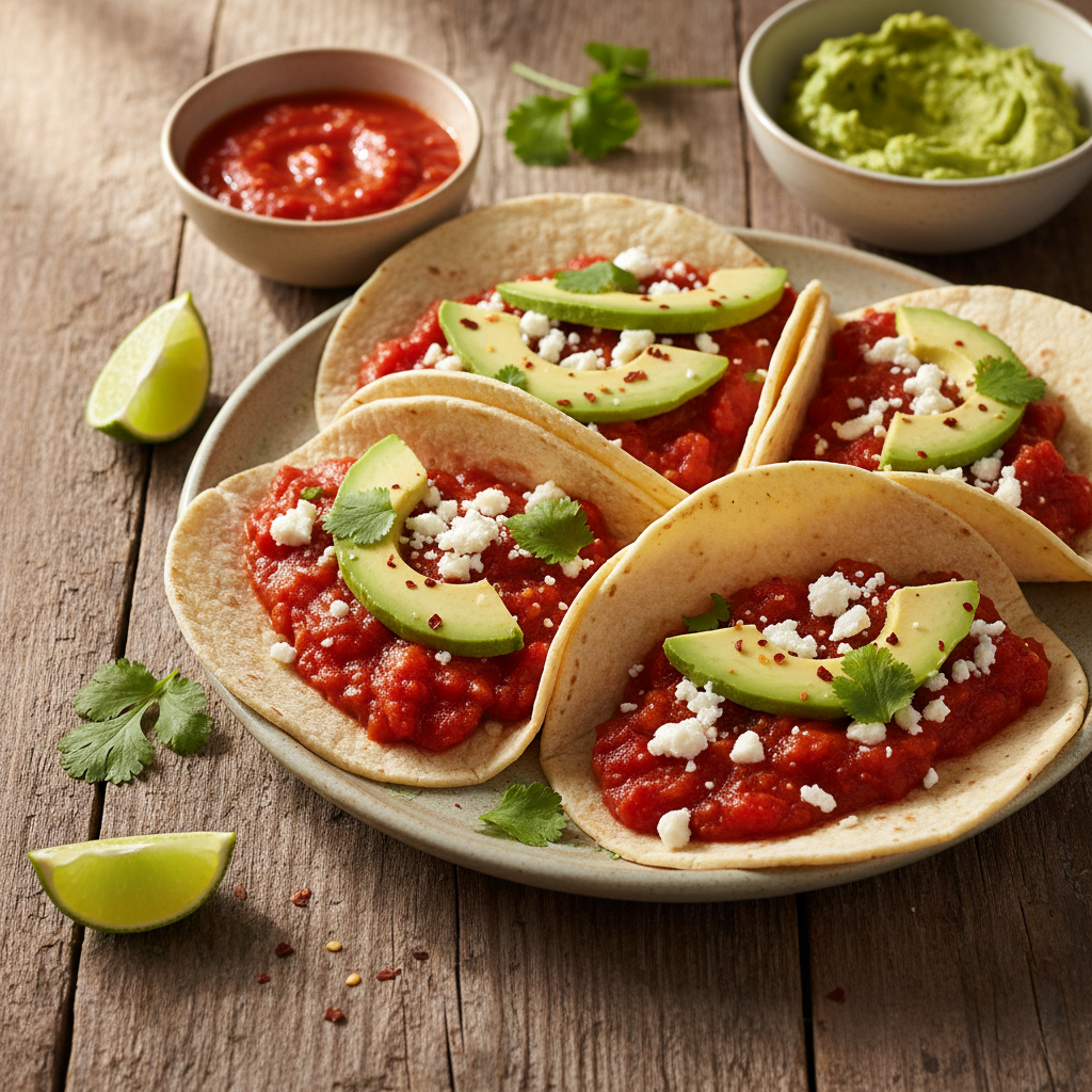 Tacos Végétariens aux Tomates et Avocat