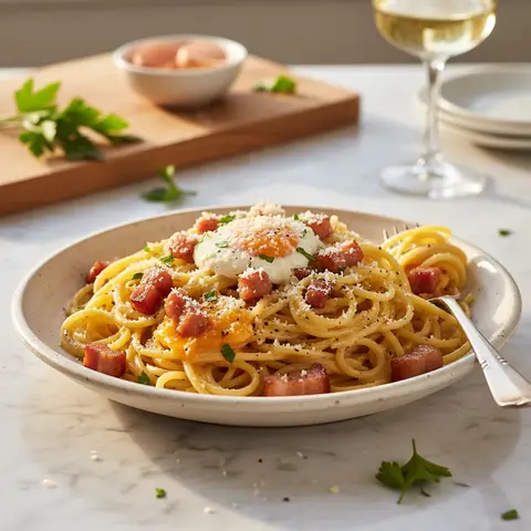 Cremige Carbonara-Pasta