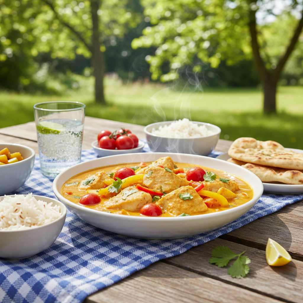 Curry de poisson aux tomates et poivrons
