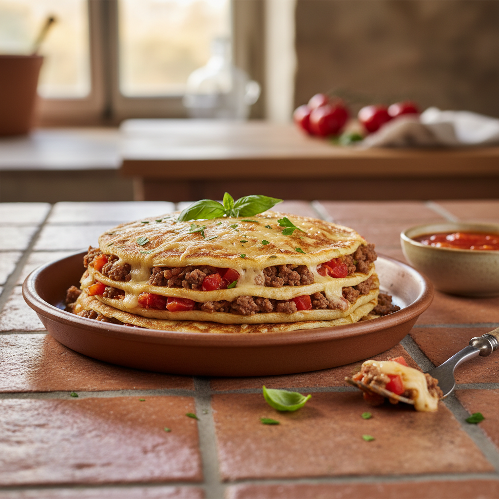 Crêpes Bretonnes Farcies à la Viande et Tomate