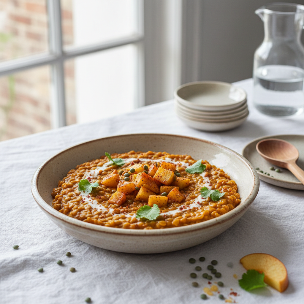 Dhal aux lentilles et pommes (variation sucrée-salée)
