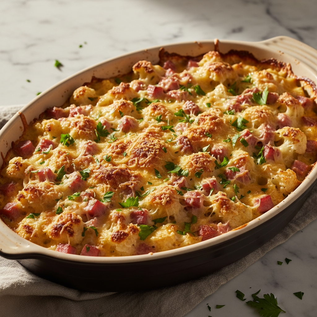 Gratin de Chou-fleur et Jambon