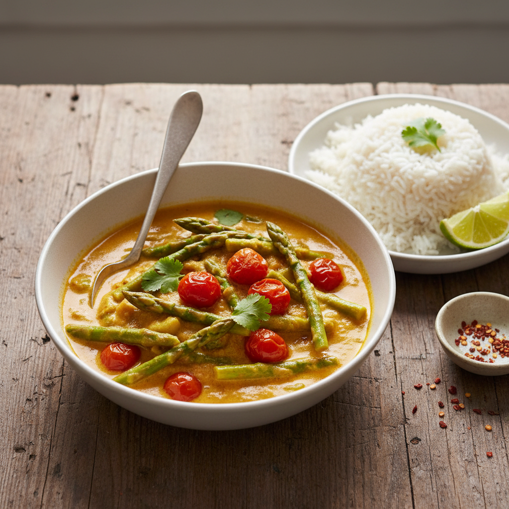 Curry de tomate et asperges