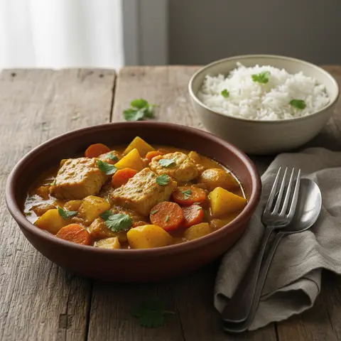 Fish Curry with Potatoes and Carrots