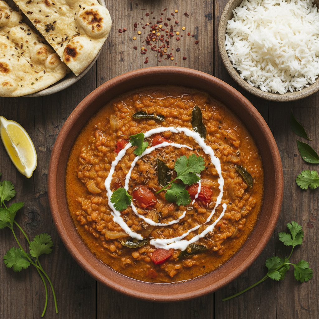 Curry de Lentilles Rouges à l'Indienne