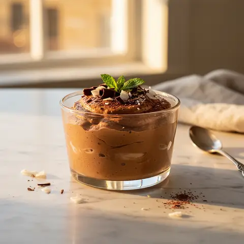 Leichte Mousse aus Schokolade und Kokosmilch