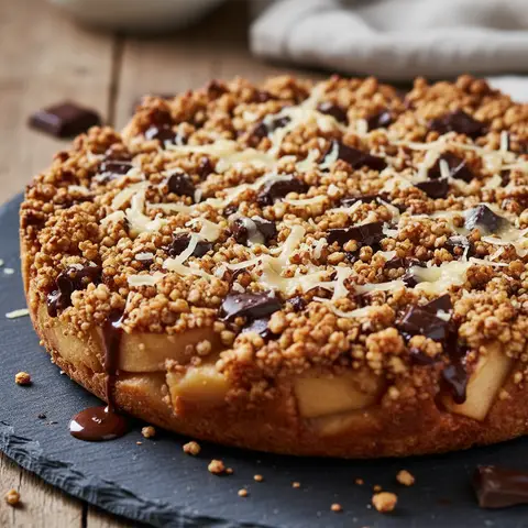 Crumble mit Äpfeln und Schokolade-Quinoa