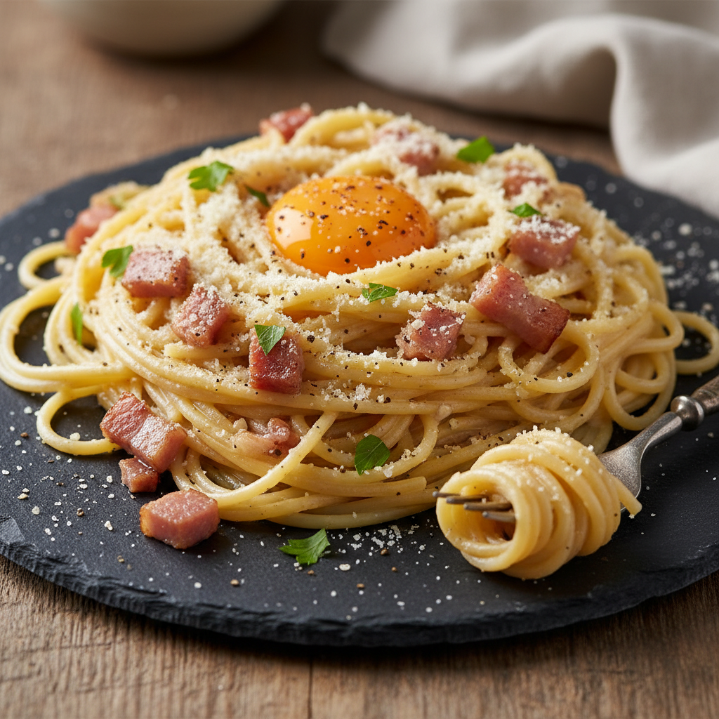 Pâtes à la carbonara maison