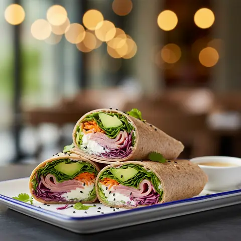 Wraps mit Schinken, Avocado und Frischkäse