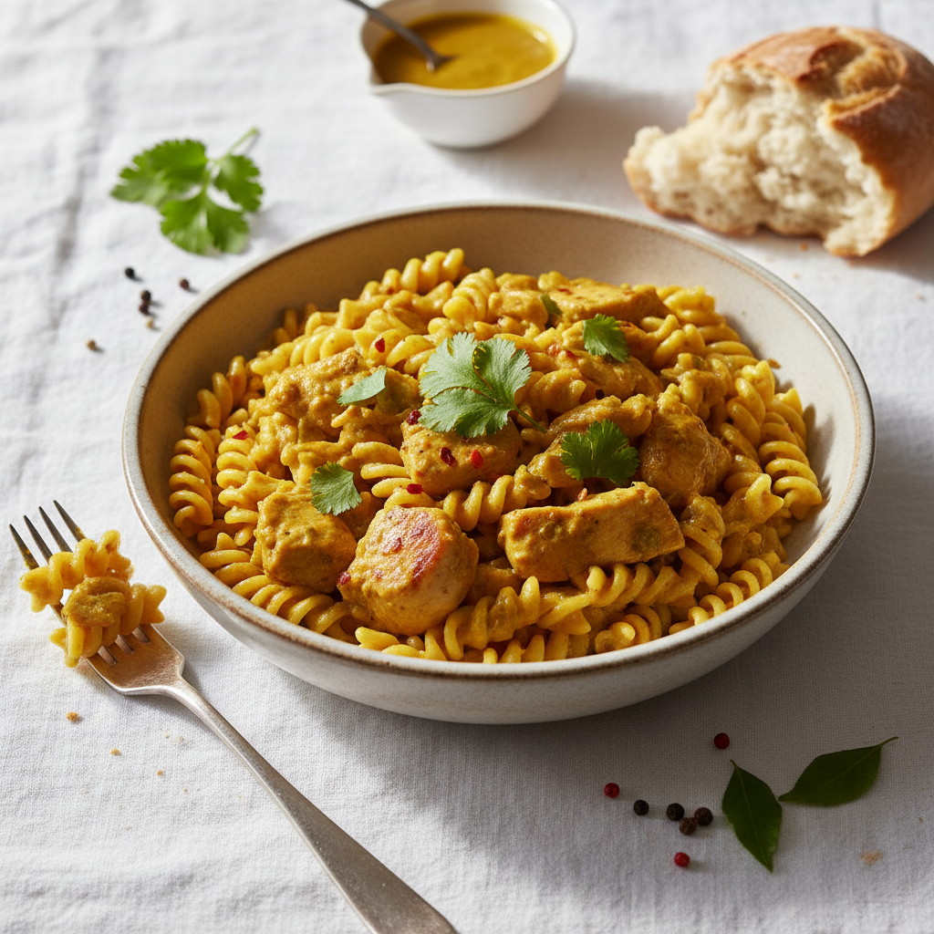 Pâtes au Curry et Poulet