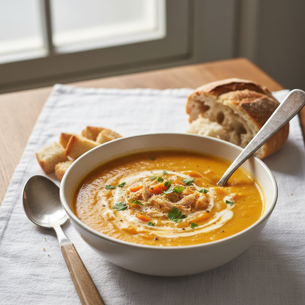 Soupe Crémeuse Carotte Poulet