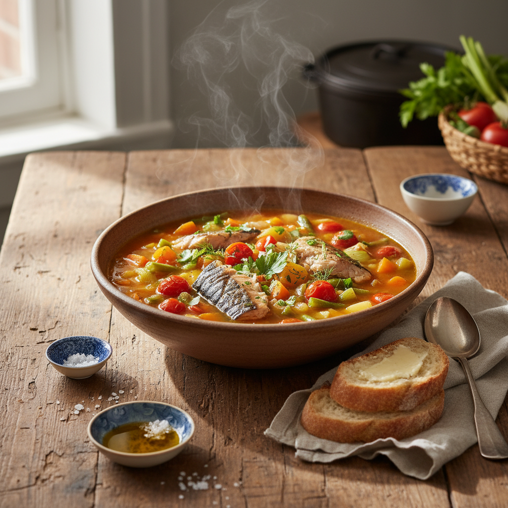Soupe de Légumes et Maquereau