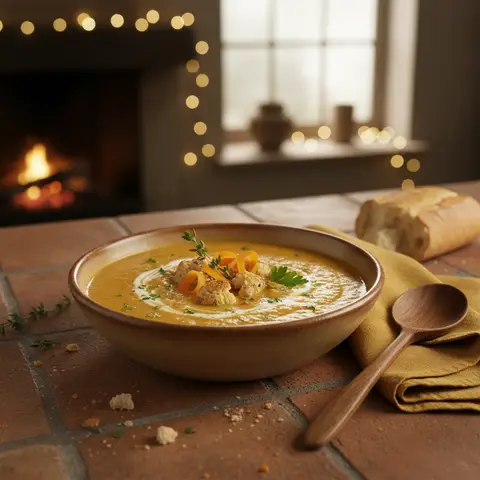 Cremige Möhren-Blumenkohl-Suppe