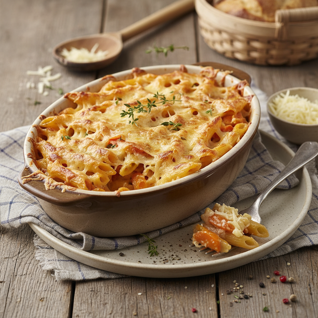 Gratin de Penne aux Carottes et Fromage