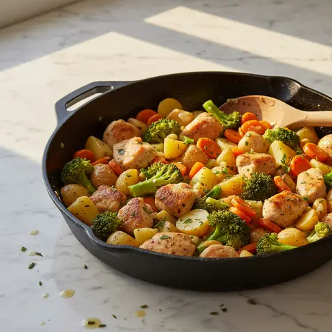 Pan-Fried Chicken with Vegetables