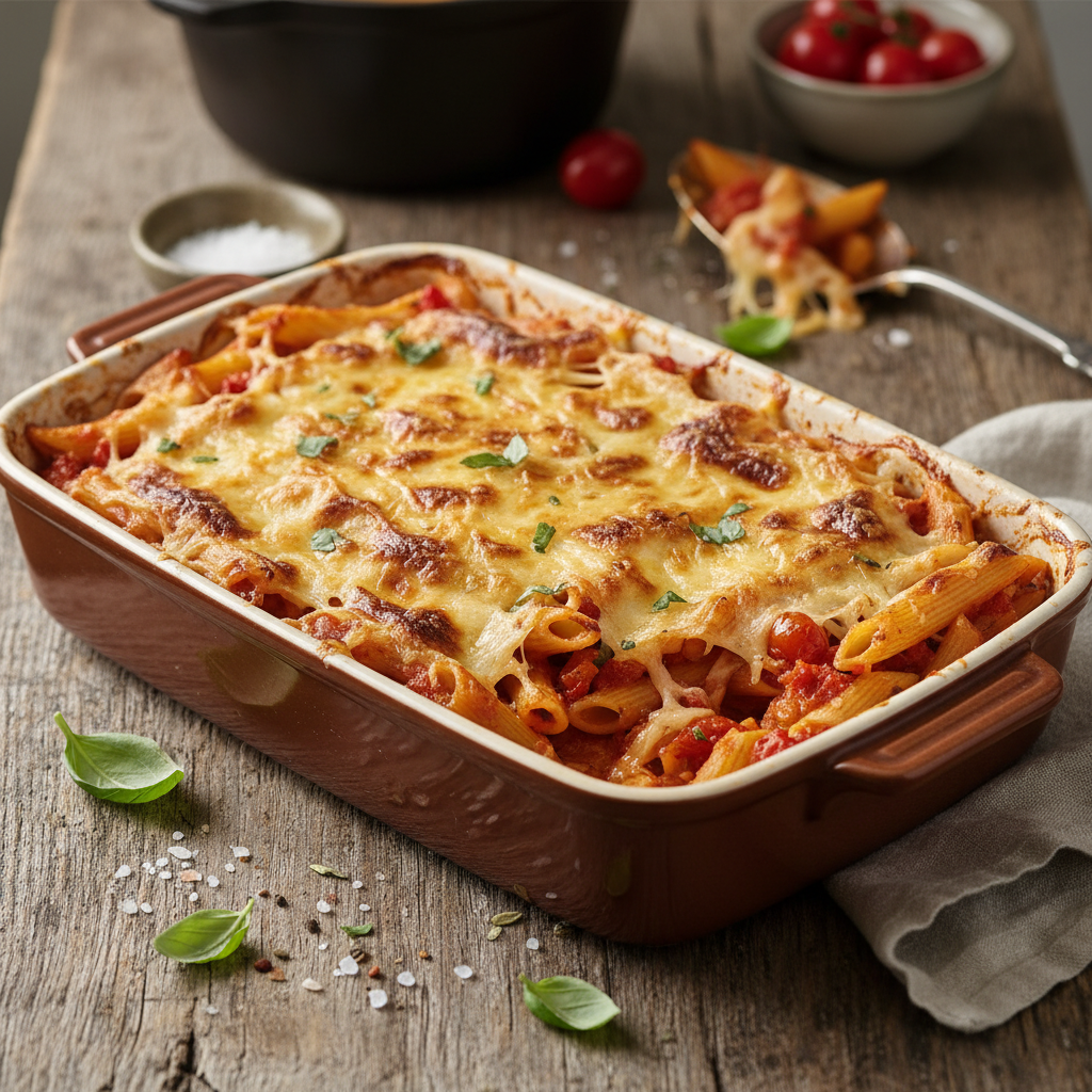 Gratin de Penne aux Tomates et Gruyère