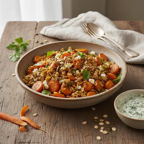 Warmer Karottensalat mit Hafer